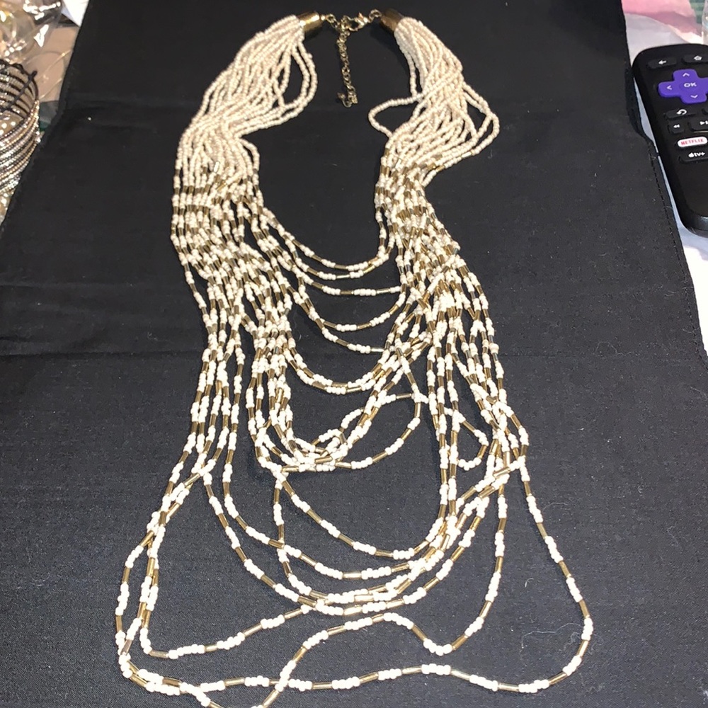 Multi Layered Seed Bead Necklace.